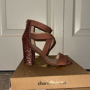Charlotte Russe Sparkly Pink Heels 
Size 6